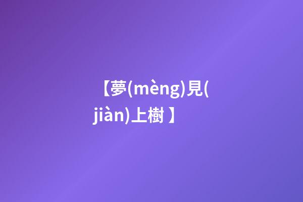 【夢(mèng)見(jiàn)上樹 】